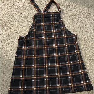 Art Class Black and Brown Plaid Kids Dress